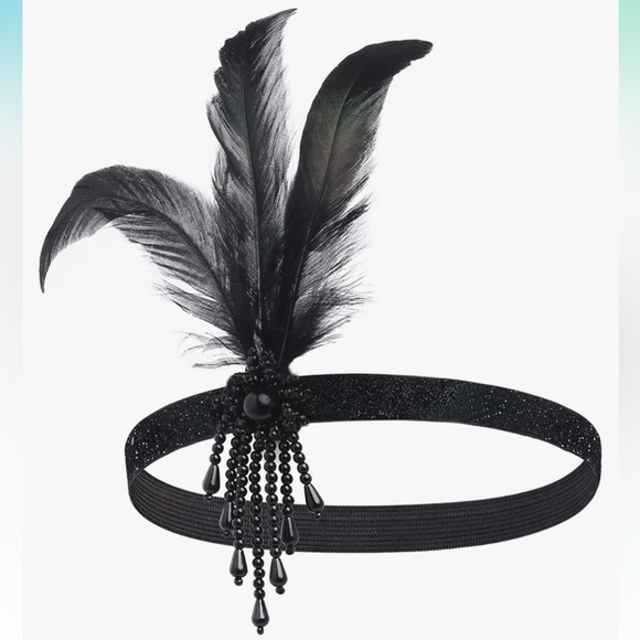 Flapper Feather Beaded Headpiece - Picture 1 of 3